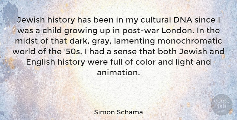 Simon Schama Quote About Both, Child, Cultural, Dna, English: Jewish History Has Been In...
