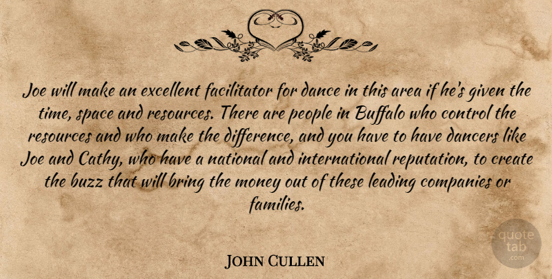 John Cullen Quote About Area, Bring, Buffalo, Buzz, Companies: Joe Will Make An Excellent...