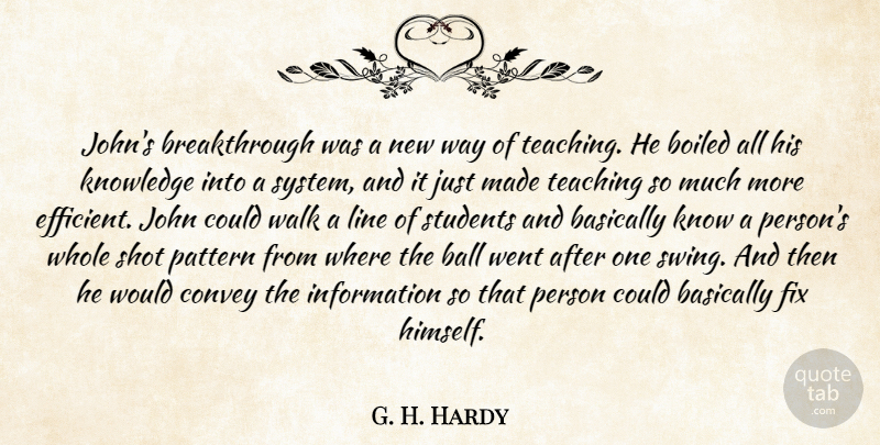 G. H. Hardy Quote About Ball, Basically, Convey, Fix, Information: Johns Breakthrough Was A New...