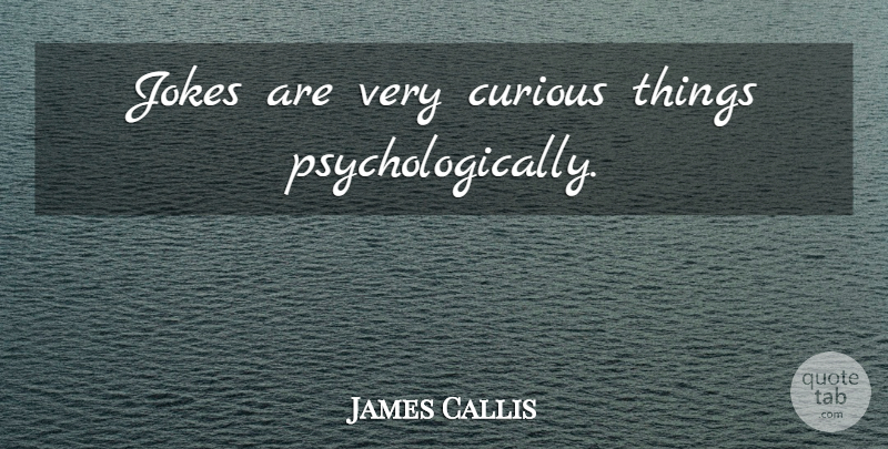 James Callis Quote About Curious, Jokes: Jokes Are Very Curious Things...