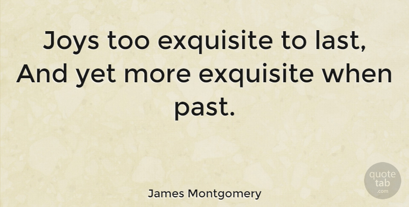 James Montgomery Quote About Past, Joy, Lasts: Joys Too Exquisite To Last...