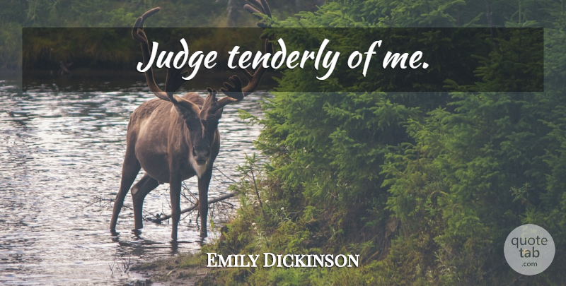 Emily Dickinson Quote About Judging: Judge Tenderly Of Me...