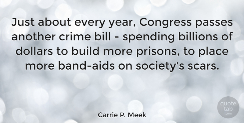 Carrie P. Meek Quote About Years, Band, Bills: Just About Every Year Congress...