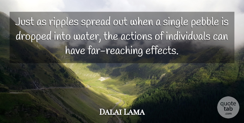 Dalai Lama Quote About Honesty, Water, Pebbles: Just As Ripples Spread Out...