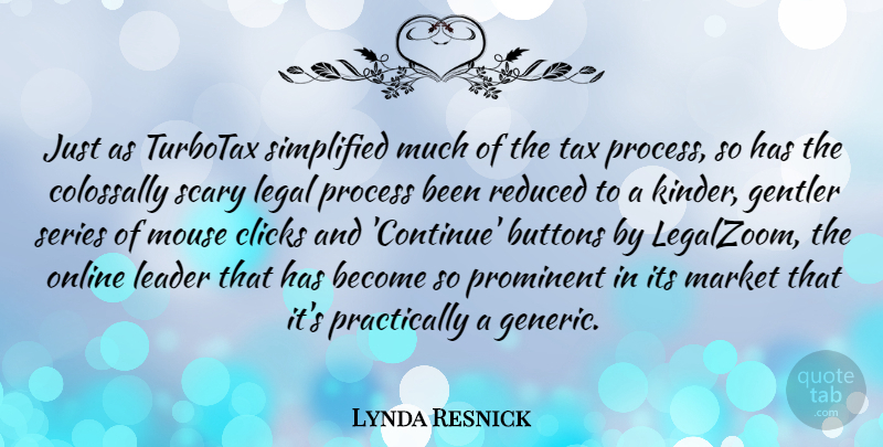 Lynda Resnick Quote About Leader, Scary, Buttons: Just As Turbotax Simplified Much...