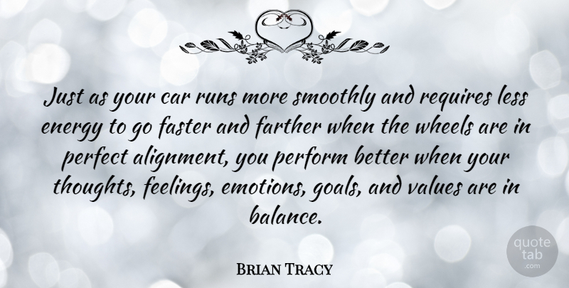 Brian Tracy Quote About Inspirational, Running, Perfect: Just As Your Car Runs...