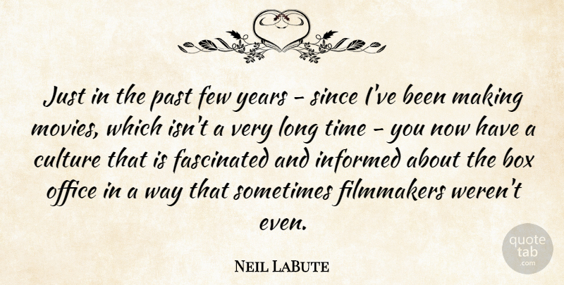 Neil LaBute Quote About Past, Years, Office: Just In The Past Few...