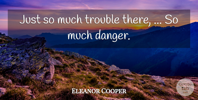 Eleanor Cooper Quote About Danger, Trouble: Just So Much Trouble There...