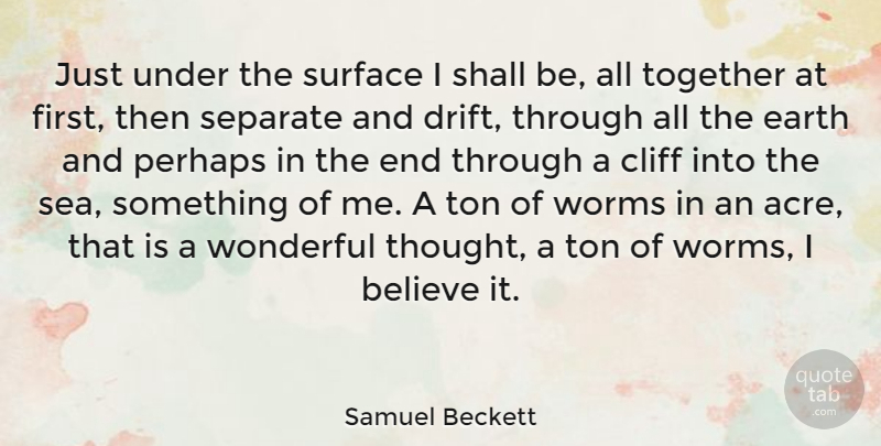 Samuel Beckett Quote About Believe, Sea, Atheism: Just Under The Surface I...