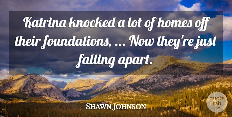Shawn Johnson Quote About Falling, Homes, Katrina, Knocked: Katrina Knocked A Lot Of...