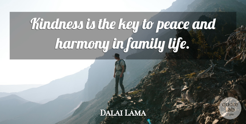 Dalai Lama Quote About Kindness, Keys, Harmony: Kindness Is The Key To...
