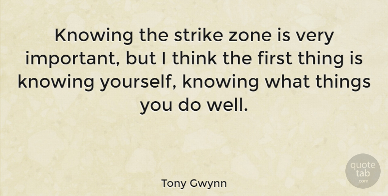 Tony Gwynn Quote About undefined: Knowing The Strike Zone Is...