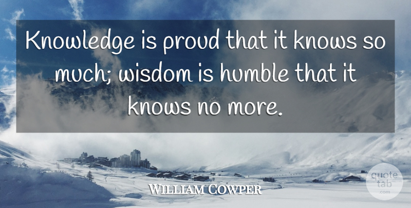 William Cowper Quote About Inspirational, Life, Motivational: Knowledge Is Proud That It...