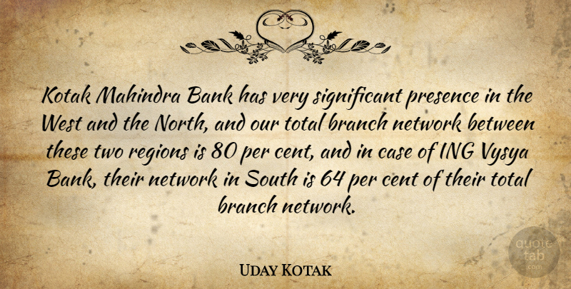 Uday Kotak Quote About Branch, Case, Cent, Network, Per: Kotak Mahindra Bank Has Very...