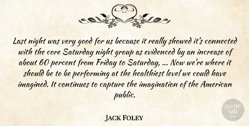 Jack Foley Quote About Capture, Connected, Continues, Core, Friday: Last Night Was Very Good...