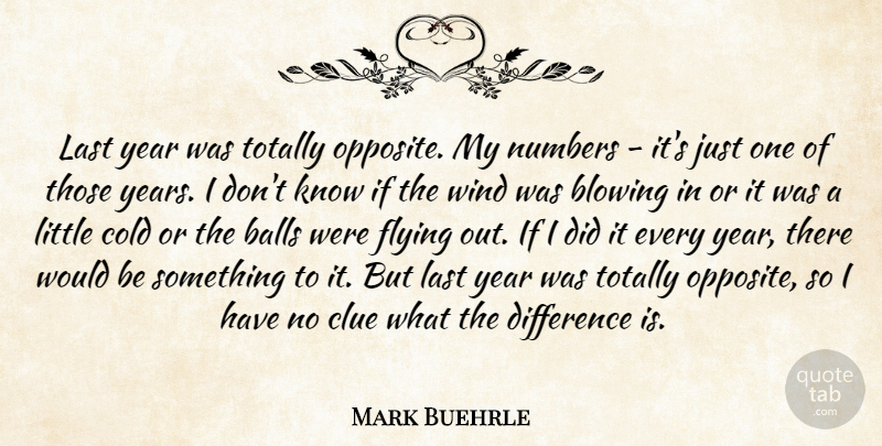 Mark Buehrle Quote About Balls, Blowing, Clue, Cold, Difference: Last Year Was Totally Opposite...