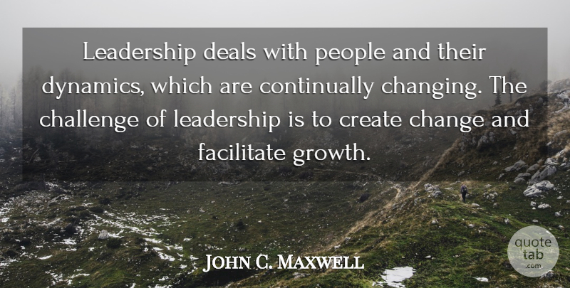 John C. Maxwell Quote About People, Challenges, Growth: Leadership Deals With People And...