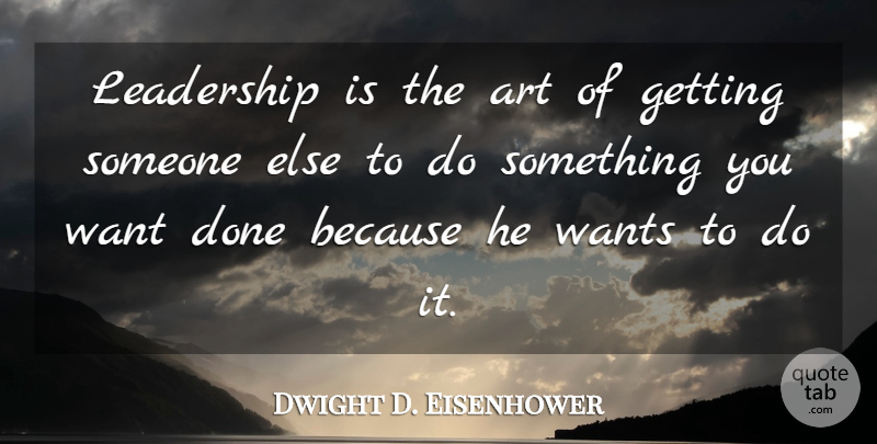 Dwight D. Eisenhower Quote About Leadership, Art, Business: Leadership Is The Art Of...