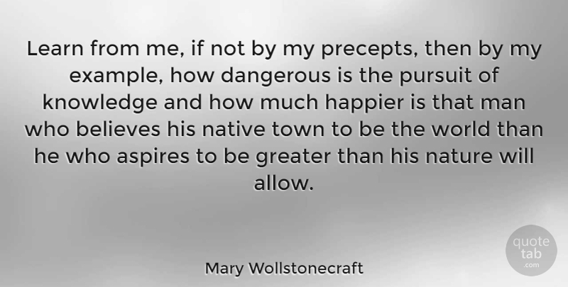 Mary Wollstonecraft Quote About Believe, Men, Role Models: Learn From Me If Not...