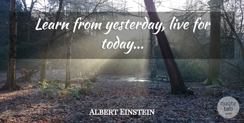 Albert Einstein Quote About New Year, Hope, Short Life: Learn From Yesterday Live For...