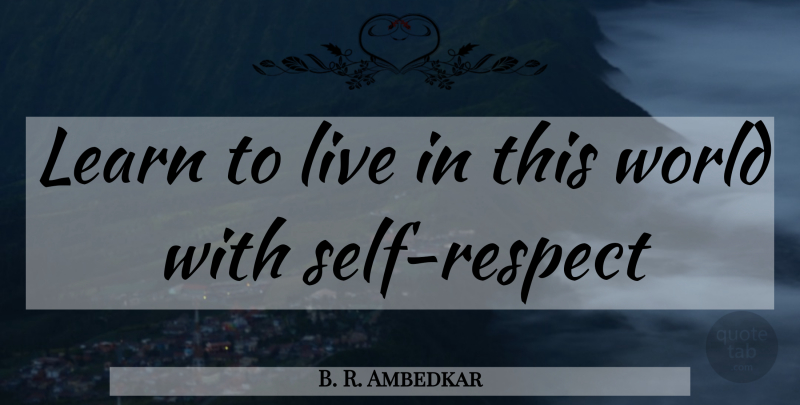 B. R. Ambedkar Quote About Self, Self Respect, World: Learn To Live In This...