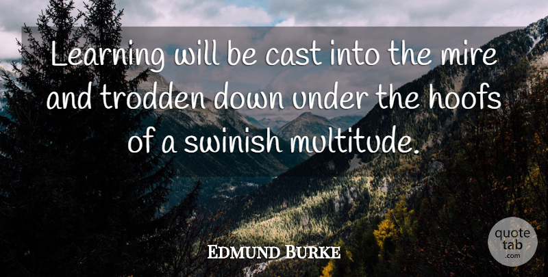Edmund Burke Quote About Learning, Casts, Multitudes: Learning Will Be Cast Into...