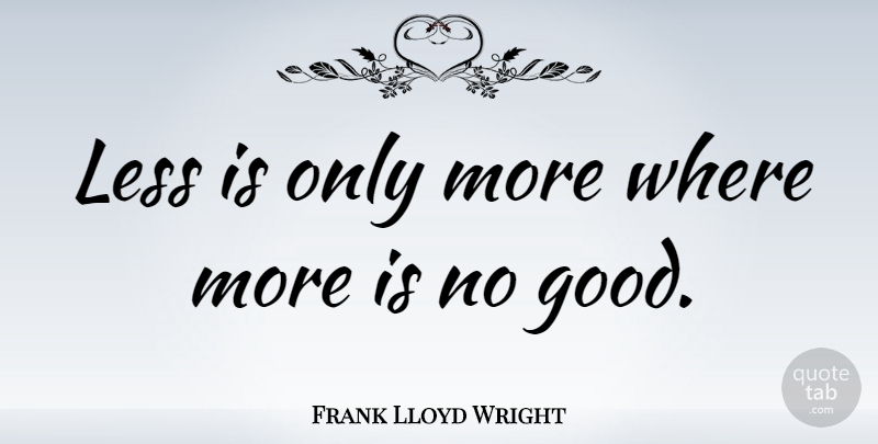Frank Lloyd Wright Quote About Sweet, Artist, Interesting: Less Is Only More Where...