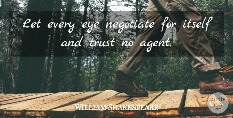 William Shakespeare Quote About Eye, Agents, Negotiation: Let Every Eye Negotiate For...