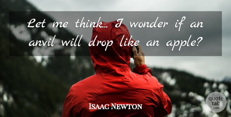 Isaac Newton Quote About Thinking, Apples, Anvils: Let Me Think I Wonder...