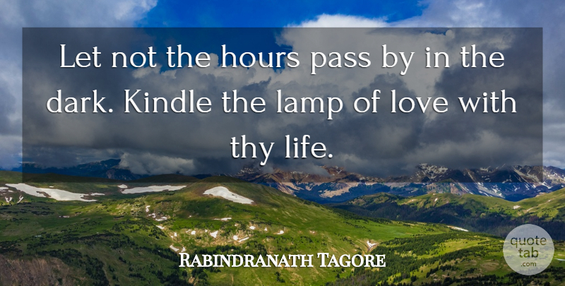 Rabindranath Tagore Quote About Dark, Lamps, Hours: Let Not The Hours Pass...