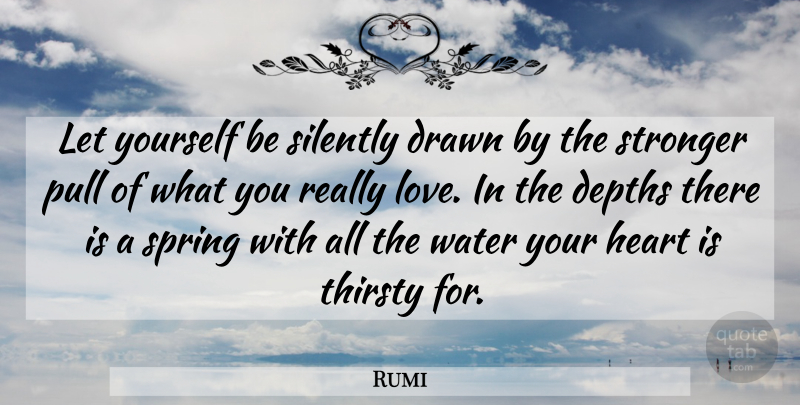 Rumi Quote About Spring, Heart, Water: Let Yourself Be Silently Drawn...