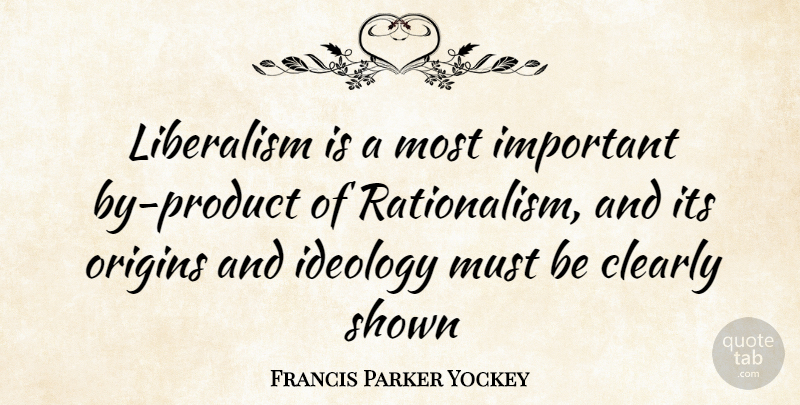 Francis Parker Yockey Quote About Important, Liberalism, Ideology: Liberalism Is A Most Important...