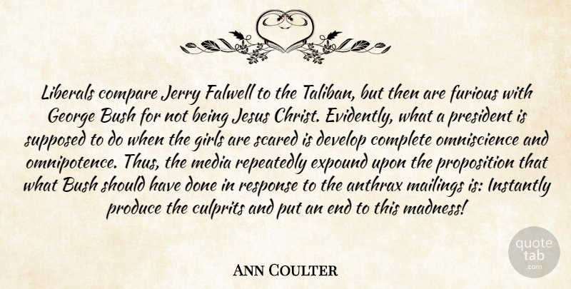 Ann Coulter Quote About Girl, Jesus, Media: Liberals Compare Jerry Falwell To...