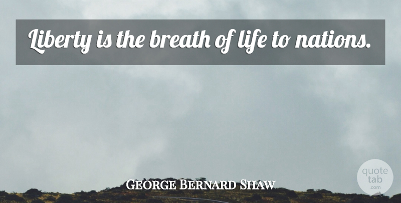 George Bernard Shaw Quote About 4th Of July, Liberty, Happy Independence Day: Liberty Is The Breath Of...
