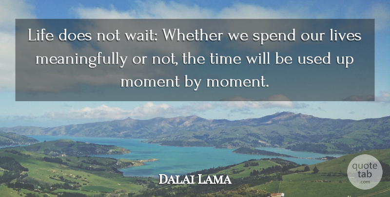 Dalai Lama Quote About Waiting, Doe, Meaning Of Life: Life Does Not Wait Whether...