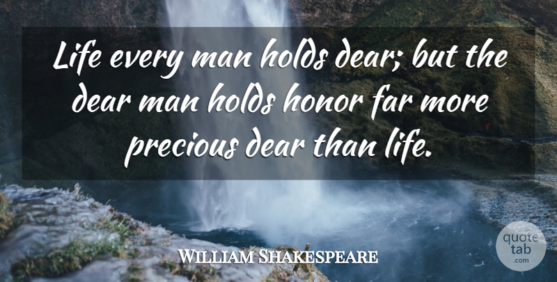 William Shakespeare Quote About Life, Character, Men: Life Every Man Holds Dear...