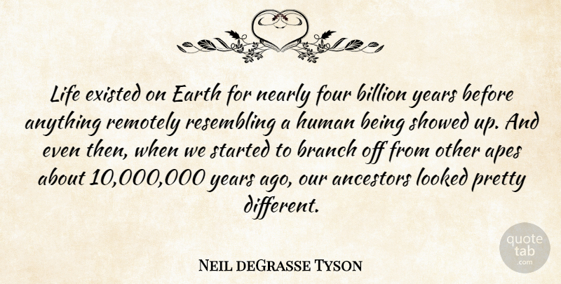 Neil deGrasse Tyson Quote About Years, Earth, Four: Life Existed On Earth For...