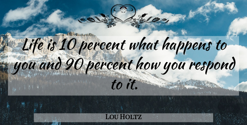 Lou Holtz Quote About Inspirational, Life, Happens: Life Is 10 Percent What...