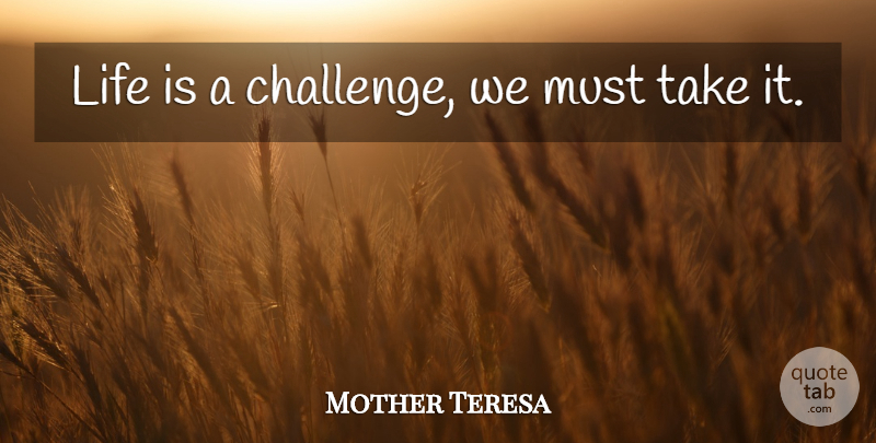 Mother Teresa Quote About Challenges, Life Is: Life Is A Challenge We...