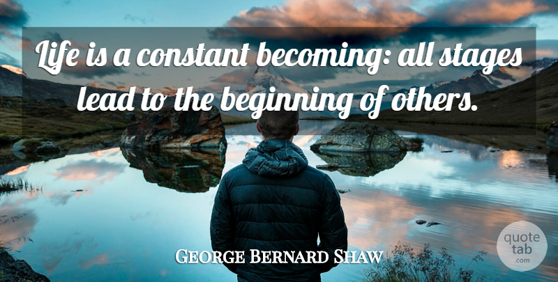 George Bernard Shaw Quote About Becoming, Life Is, Stage: Life Is A Constant Becoming...