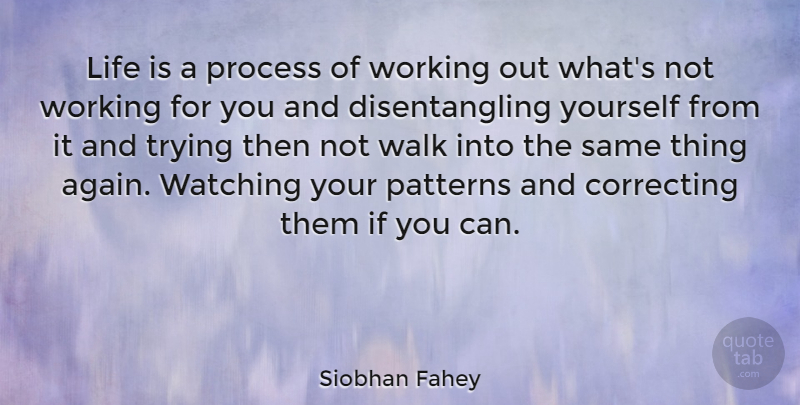 Siobhan Fahey Quote About Life, Work Out, Trying: Life Is A Process Of...