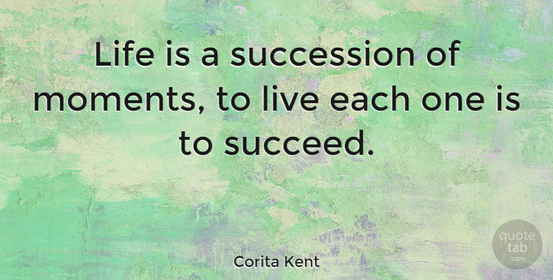 Corita Kent Quote About Life, Motivational, Positive: Life Is A Succession Of...