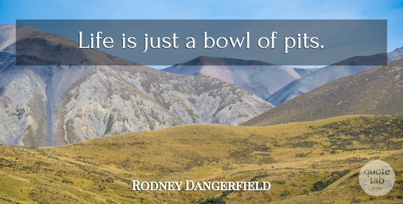 Rodney Dangerfield Quote About Funny, Success, Humor: Life Is Just A Bowl...