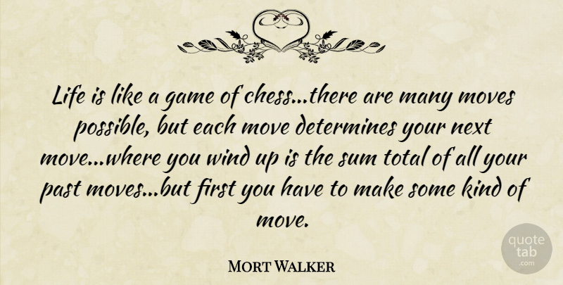 Mort Walker Quote About Life, Moving, Past: Life Is Like A Game...