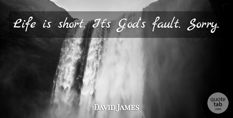 David James Quote About Sorry, Life Is Short, Faults: Life Is Short Its Gods...