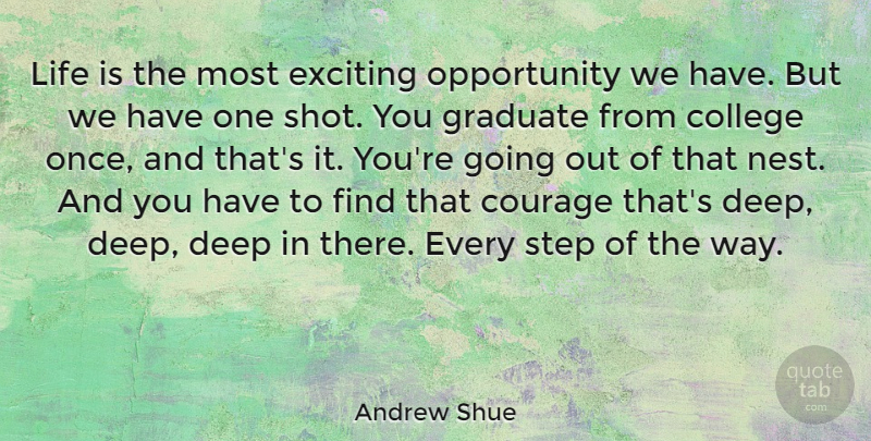 Andrew Shue Quote About Inspirational, Funny, Graduation: Life Is The Most Exciting...
