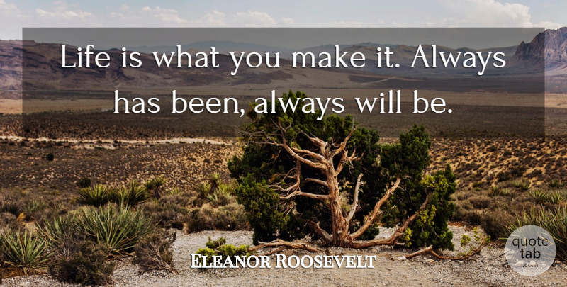 Eleanor Roosevelt Quote About Inspirational, Life, Motivational: Life Is What You Make...