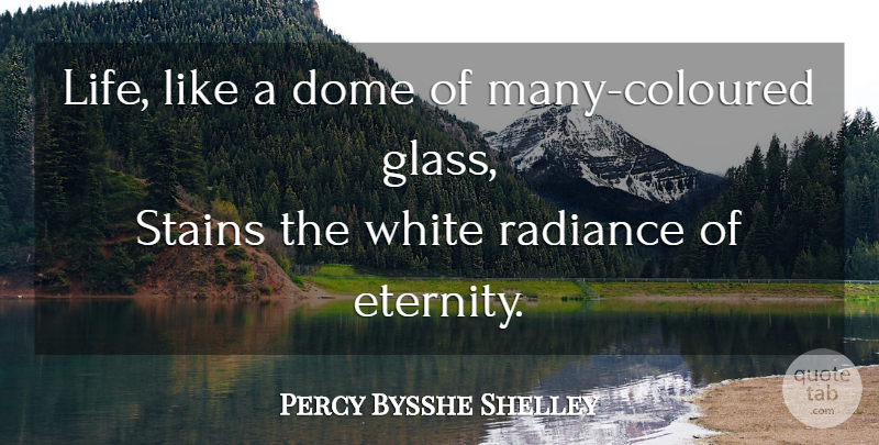 Percy Bysshe Shelley Quote About Life, Time, Glasses: Life Like A Dome Of...
