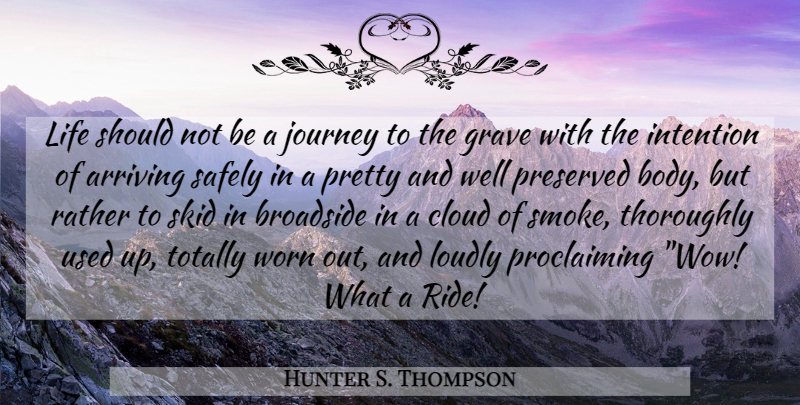 Hunter S. Thompson Quote About Life, Death, Suicide: Life Should Not Be A...