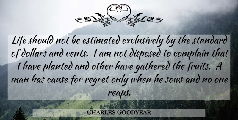 Charles Goodyear Quote About Teamwork, Regret, Men: Life Should Not Be Estimated...